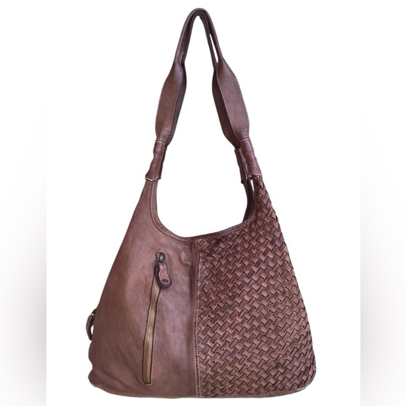 Langellotti Woven Genuine Leather Hobo Bag Made In Italy - Picture 3 of 14